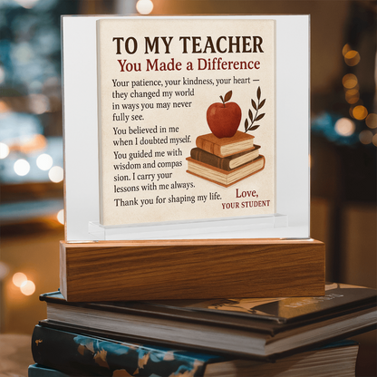 To My Teacher- Your Patience, Your Kindness Your-Acrylic Plaque!