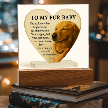 To My Fur Baby -Pet Lover's Gift!  Cat & Dog-Acrylic Plaque