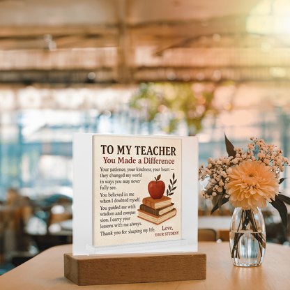 To My Teacher- Your Patience, Your Kindness Your-Acrylic Plaque!