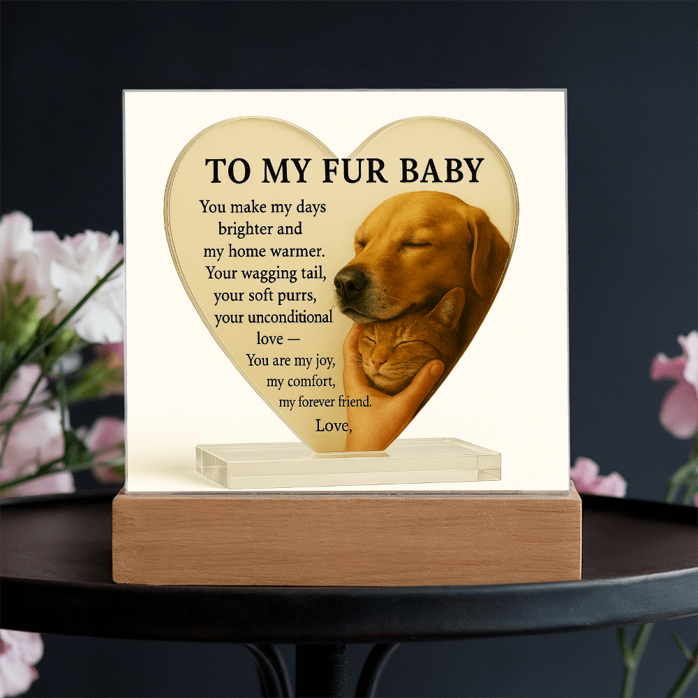 To My Fur Baby -Pet Lover's Gift!  Cat & Dog-Acrylic Plaque