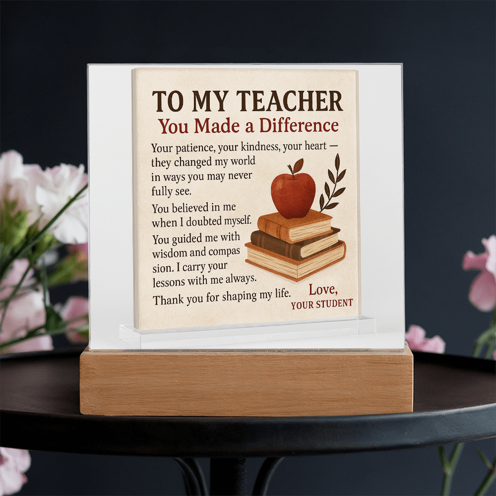 To My Teacher- Your Patience, Your Kindness Your-Acrylic Plaque!