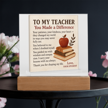 To My Teacher- Your Patience, Your Kindness Your-Acrylic Plaque!