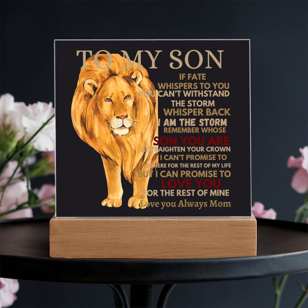 To My Son- Straighten Your Crown-Acrylic Plaque-Gift for Him