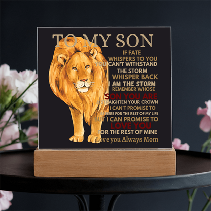 To My Son- Straighten Your Crown-Acrylic Plaque-Gift for Him