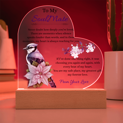To My SoulMate - "You Are My Best Friend" - Acrylic Heart Plaque