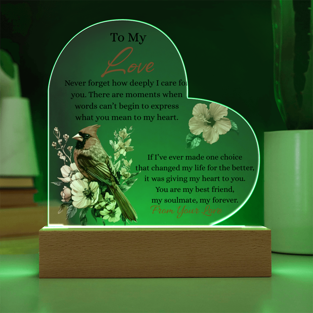 To My Love- "You Are My Best Friend" - Acrylic Heart Plaque