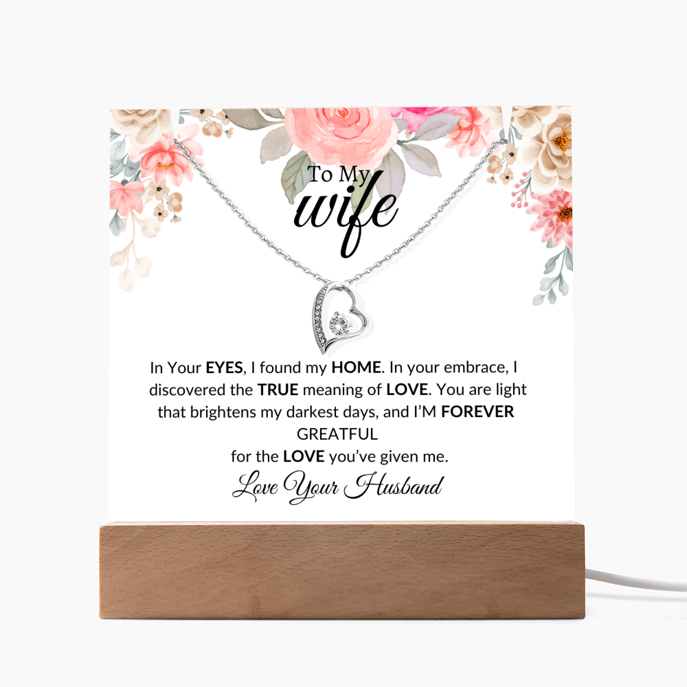 To My Wife- Thank U -Keepsake Acrylic Bundle with Forever Love Necklace
