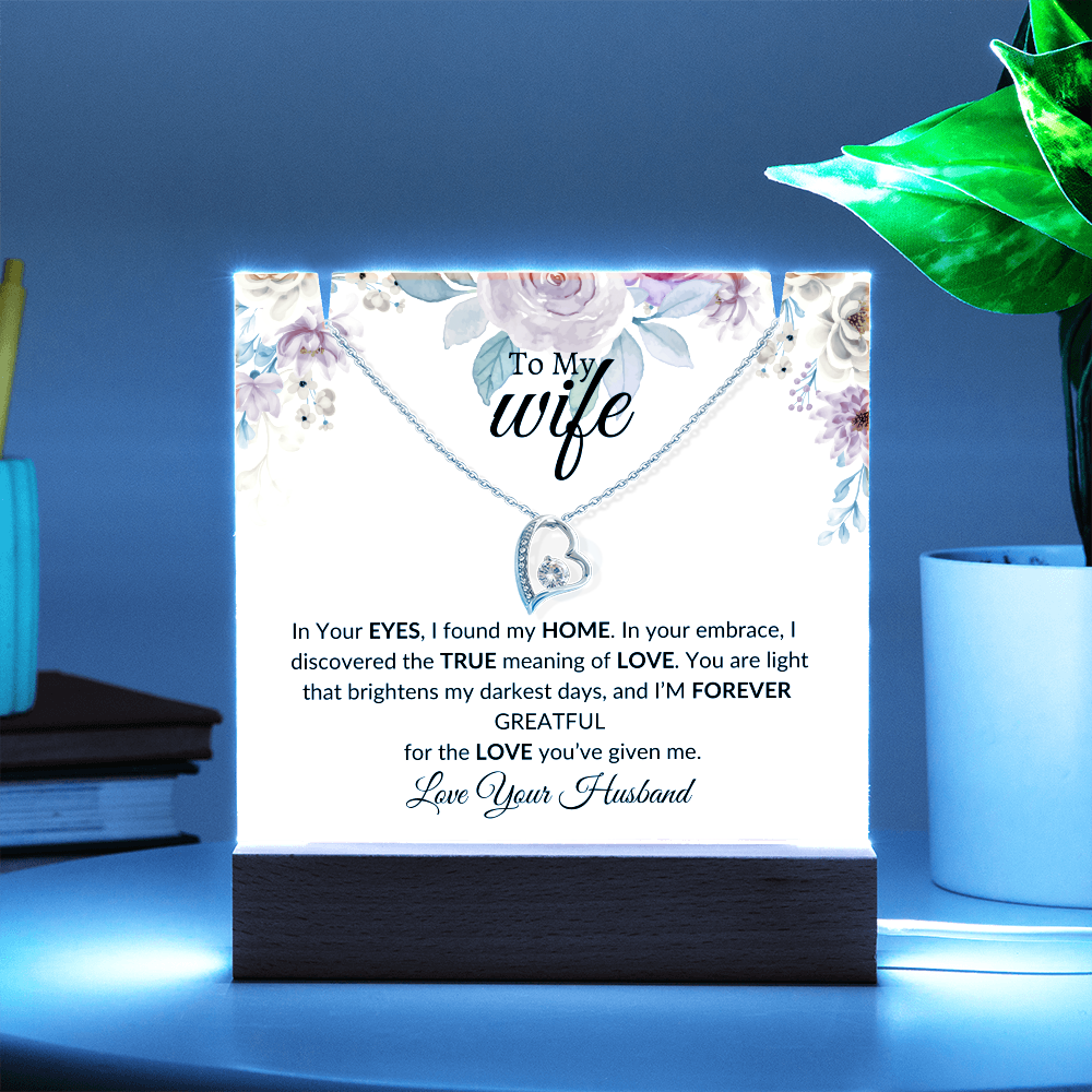 To My Wife- Thank U -Keepsake Acrylic Bundle with Forever Love Necklace