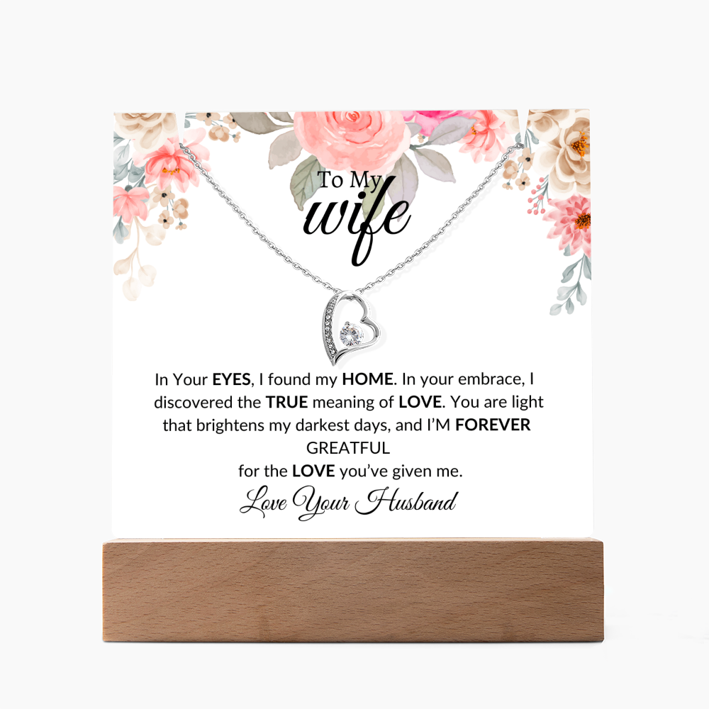 To My Wife- Thank U -Keepsake Acrylic Bundle with Forever Love Necklace