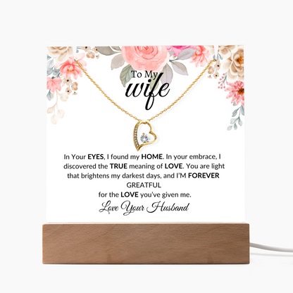 To My Wife- Thank U -Keepsake Acrylic Bundle with Forever Love Necklace