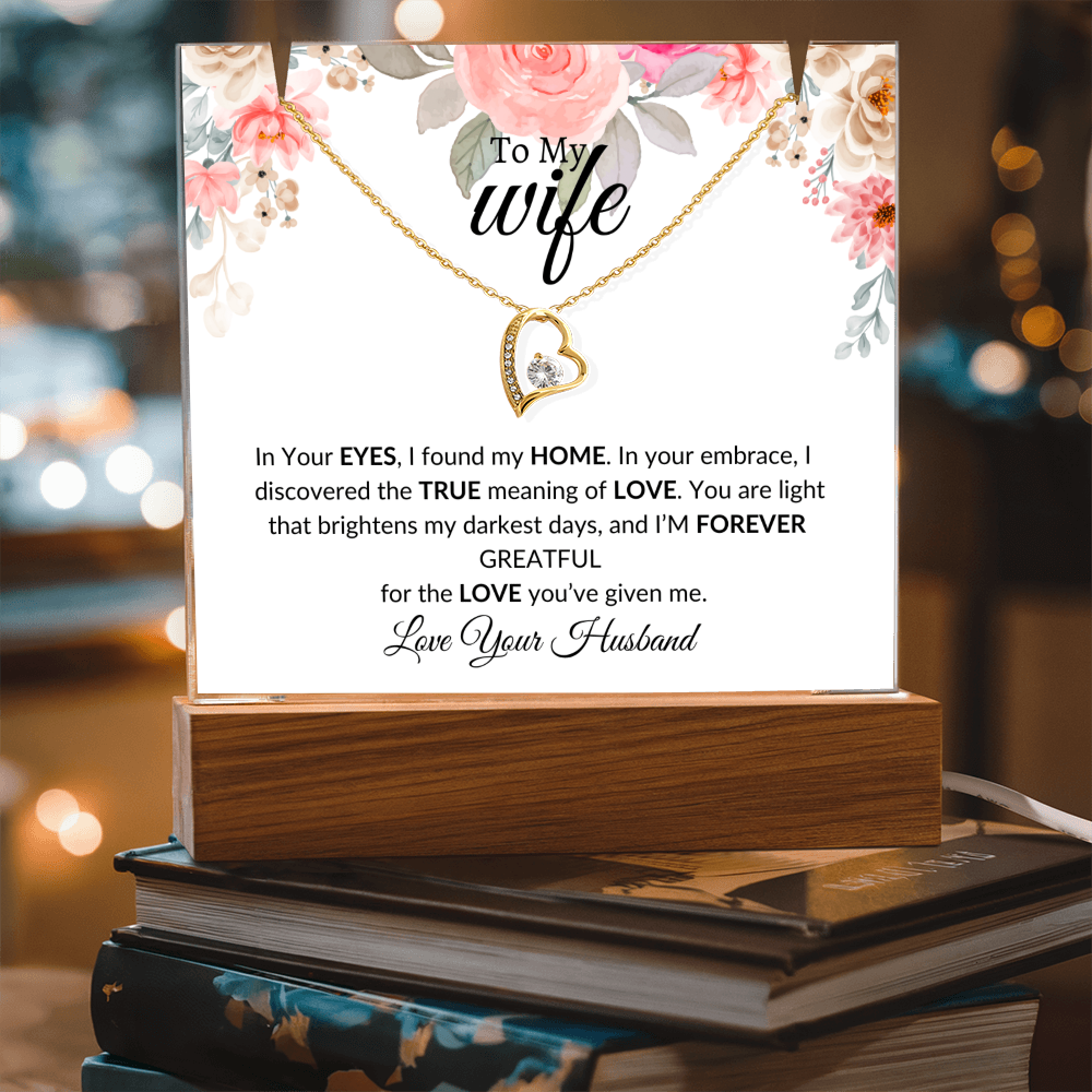 To My Wife- Thank U -Keepsake Acrylic Bundle with Forever Love Necklace
