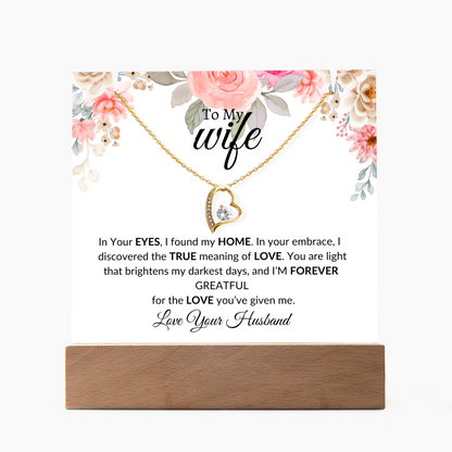 To My Wife- Thank U -Keepsake Acrylic Bundle with Forever Love Necklace