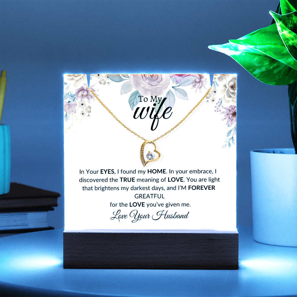 To My Wife- Thank U -Keepsake Acrylic Bundle with Forever Love Necklace