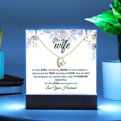To My Wife- Thank U -Keepsake Acrylic Bundle with Forever Love Necklace