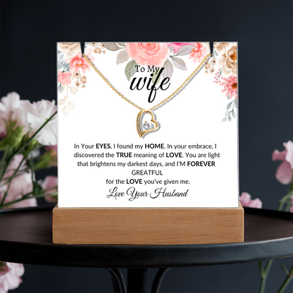 To My Wife- Thank U -Keepsake Acrylic Bundle with Forever Love Necklace