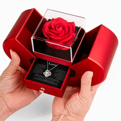 To My Love - Cant Live Without You -  Rose/Knot necklace Gift Set