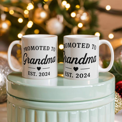 Promoted to Grandma-Ceramic Coffee Mug-Congratulation Gift