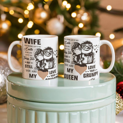 TO My Wife- My Queen My Grumpy Old Man-Coffee Mug
