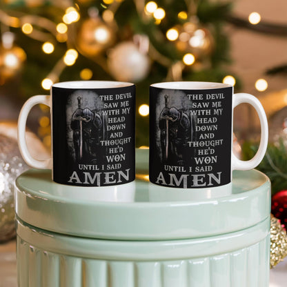 To The Man-Knight Who Stands Guard for His Family- Ceramic crafted Coffee Mug