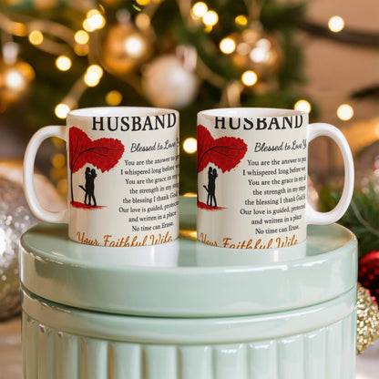 To My Husband – Faithful Partner Coffee Mug | Sentimental Anniversary Gift from Wife