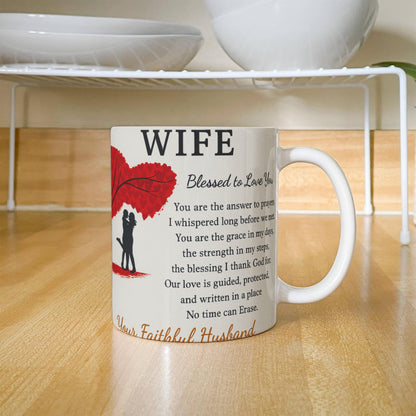 To My Wife – Faithful Partner Coffee Mug | Sentimental Anniversary Gift from Husband