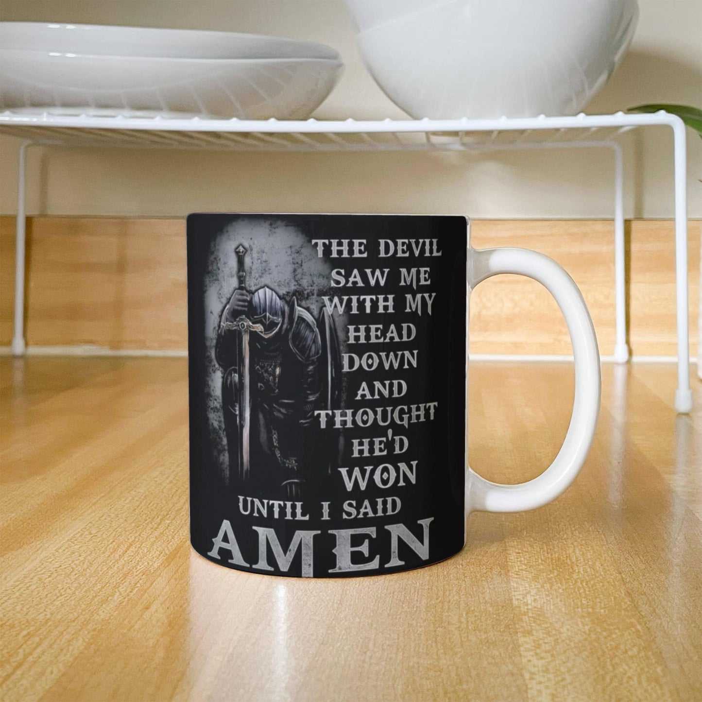 To The Man-Knight Who Stands Guard for His Family- Ceramic crafted Coffee Mug