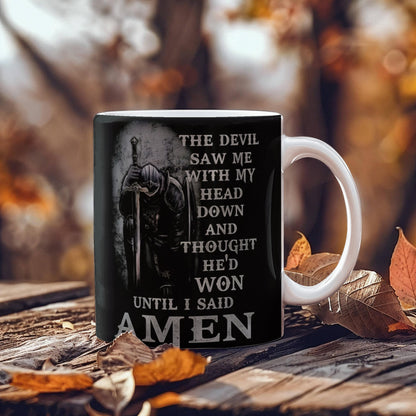 To The Man-Knight Who Stands Guard for His Family- Ceramic crafted Coffee Mug
