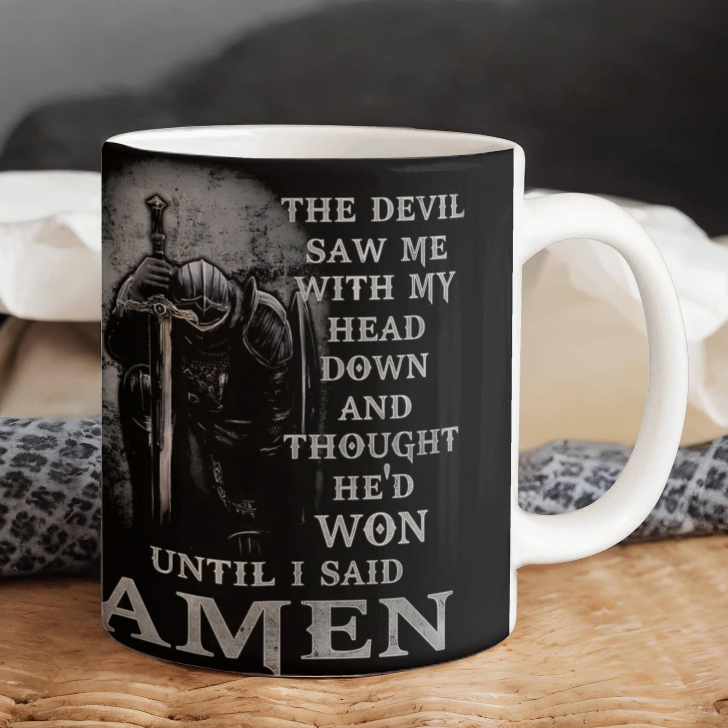 To The Man-Knight Who Stands Guard for His Family- Ceramic crafted Coffee Mug