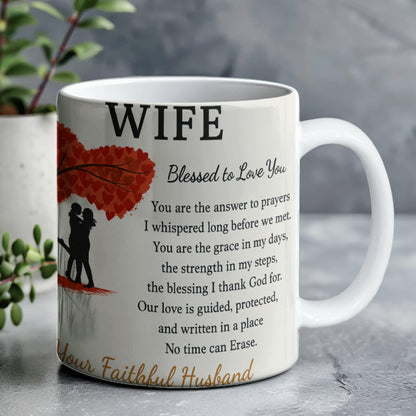 To My Wife – Faithful Partner Coffee Mug | Sentimental Anniversary Gift from Husband