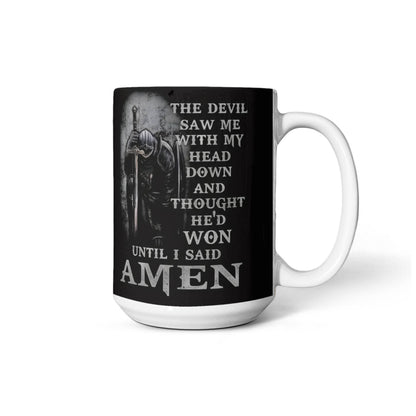 To The Man-Knight Who Stands Guard for His Family- Ceramic crafted Coffee Mug