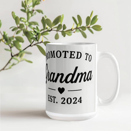 Promoted to Grandma-Ceramic Coffee Mug-Congratulation Gift