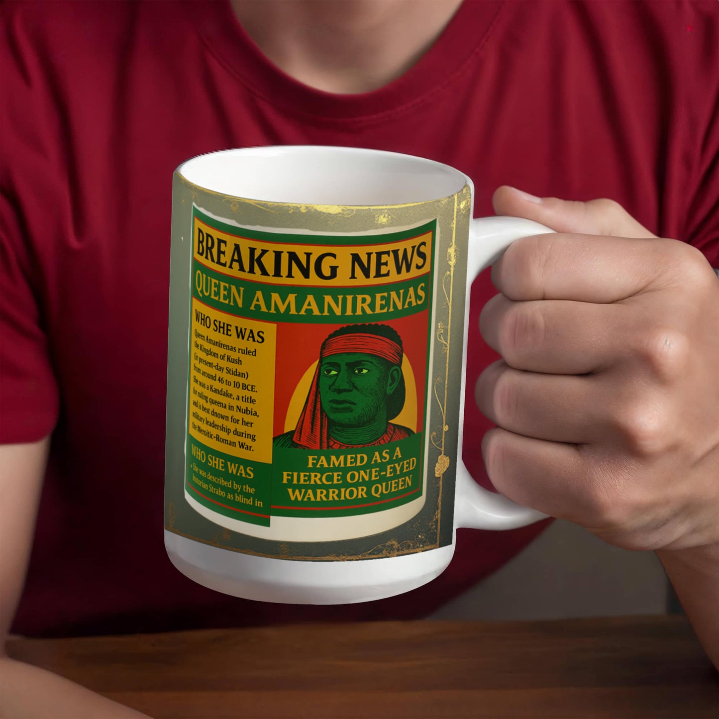 To Queen Amanirenas of Kush-Coffee Mug African Queens, and Powerful Women Leaders