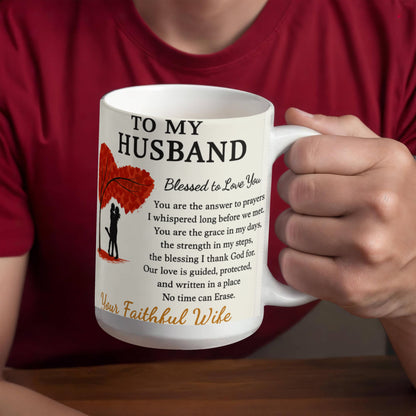 To My Husband – Faithful Partner Coffee Mug | Sentimental Anniversary Gift from Wife