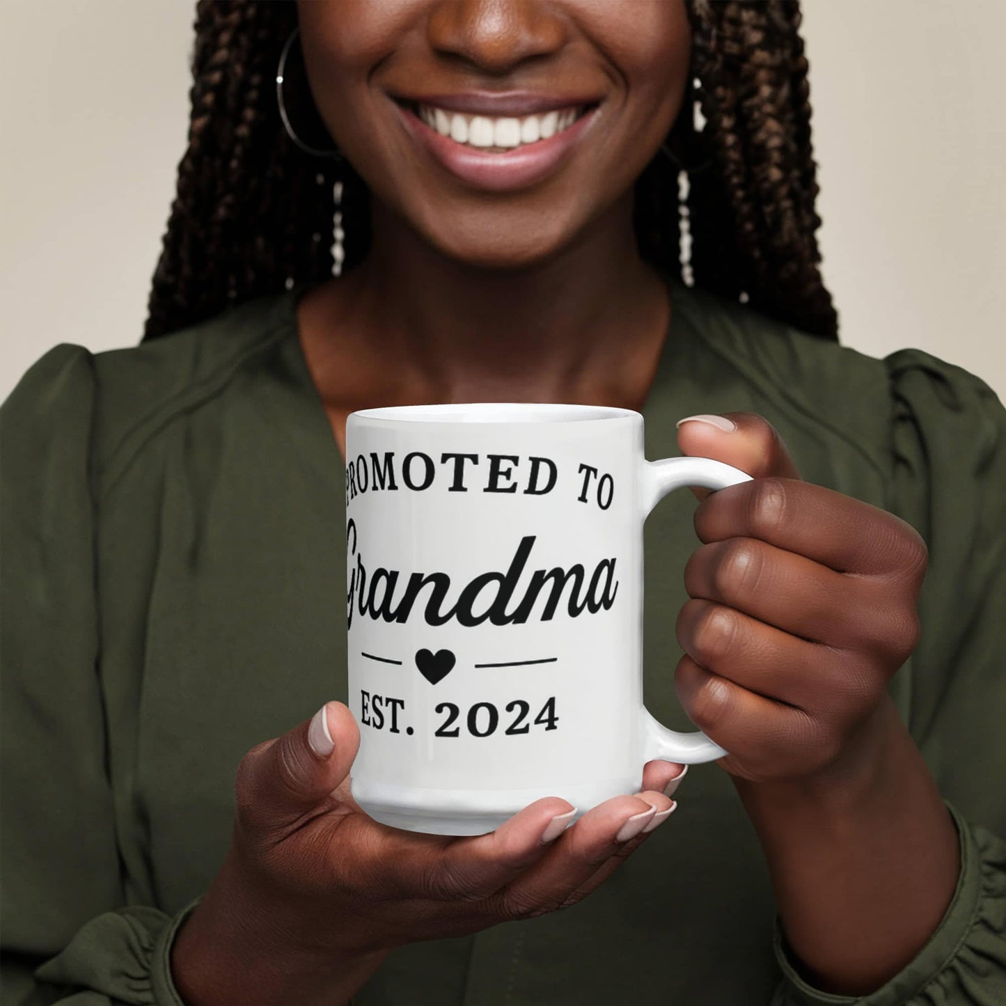 Promoted to Grandma-Ceramic Coffee Mug-Congratulation Gift