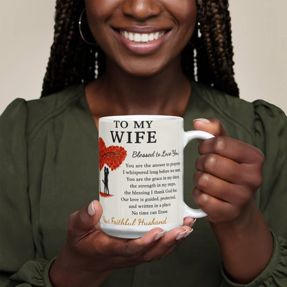 To My Wife – Faithful Partner Coffee Mug | Sentimental Anniversary Gift from Husband