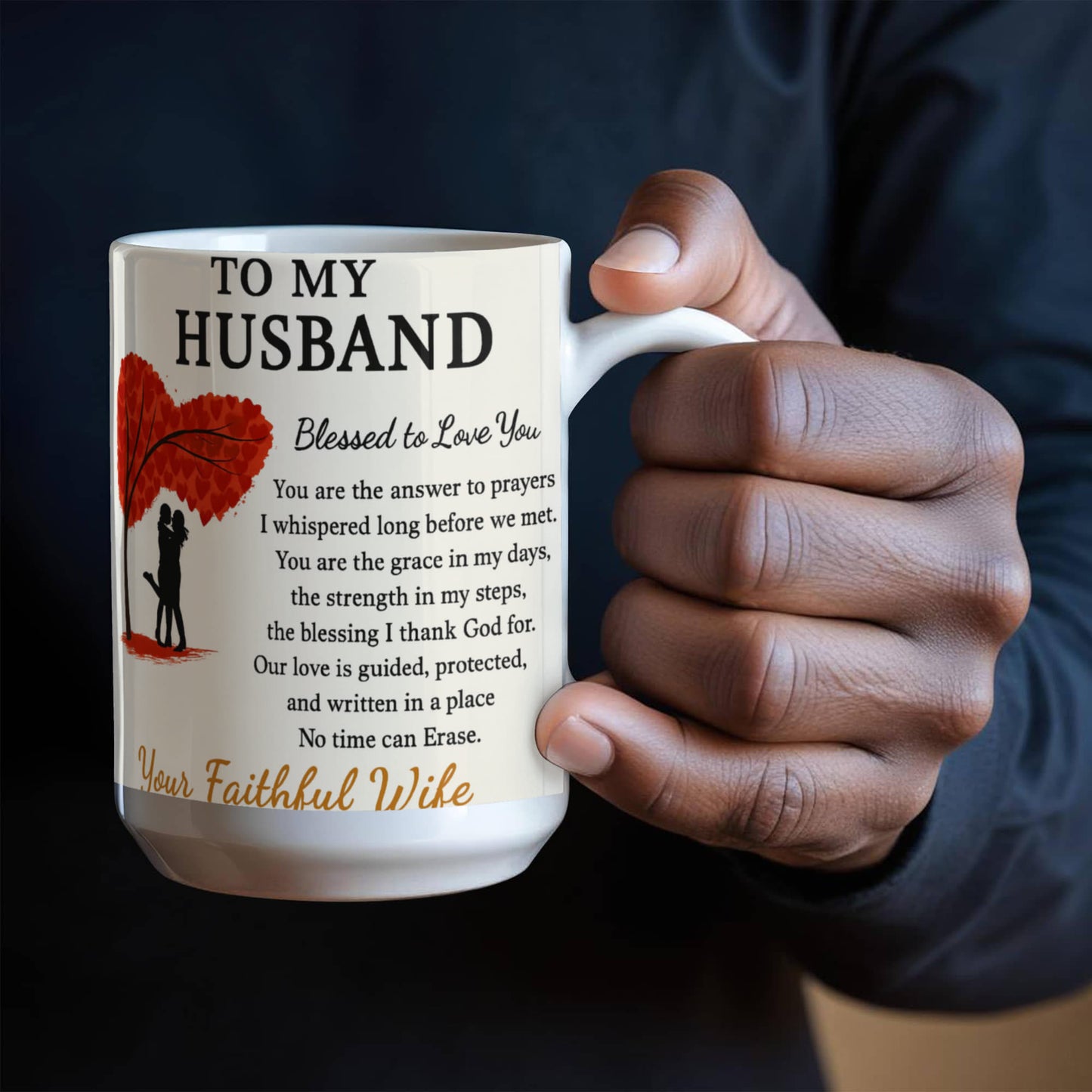 To My Husband – Faithful Partner Coffee Mug | Sentimental Anniversary Gift from Wife