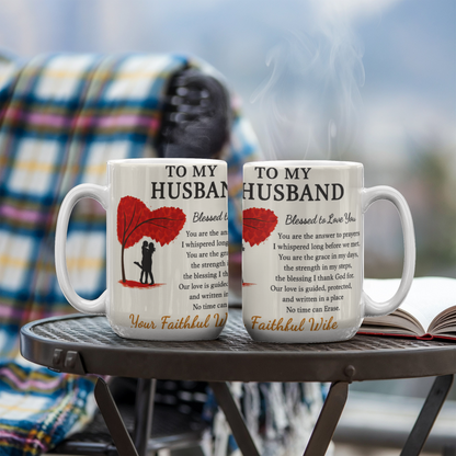 To My Husband – Faithful Partner Coffee Mug | Sentimental Anniversary Gift from Wife