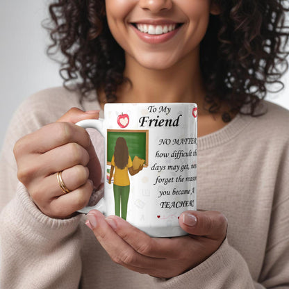 To My Friend- "Never Forget Why You Are A Teacher" - Mug