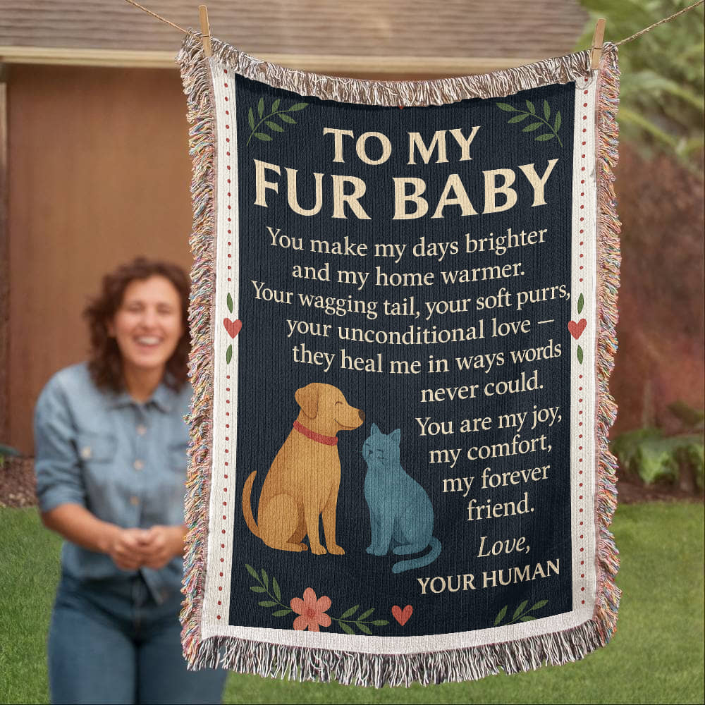To My Fur Babys-Love Your Human-Heirloom Photo Woven Blanket 💕