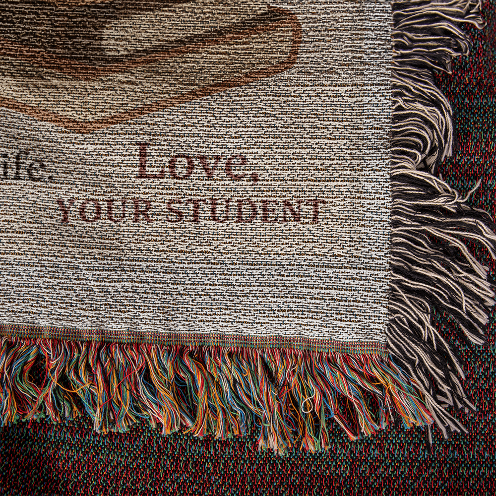 To My Teacher-Heirloom Photo Woven Blanket