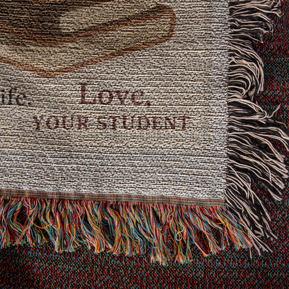 To My Teacher-Heirloom Photo Woven Blanket