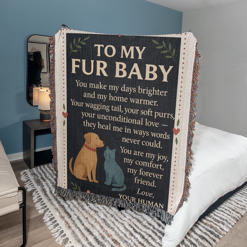 To My Fur Babys-Love Your Human-Heirloom Photo Woven Blanket 💕