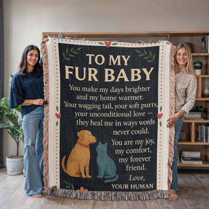 To My Fur Babys-Love Your Human-Heirloom Photo Woven Blanket 💕