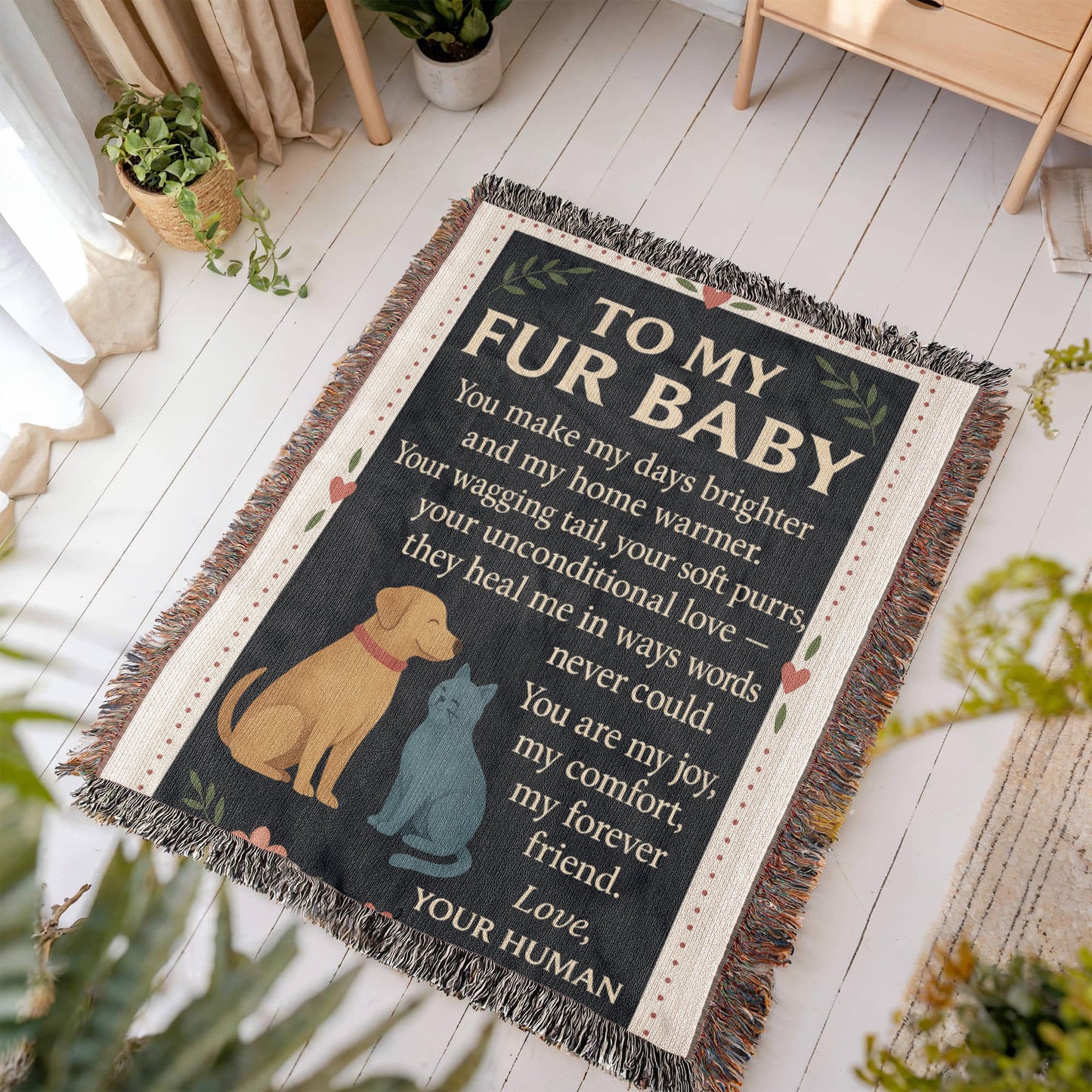 To My Fur Babys-Love Your Human-Heirloom Photo Woven Blanket 💕