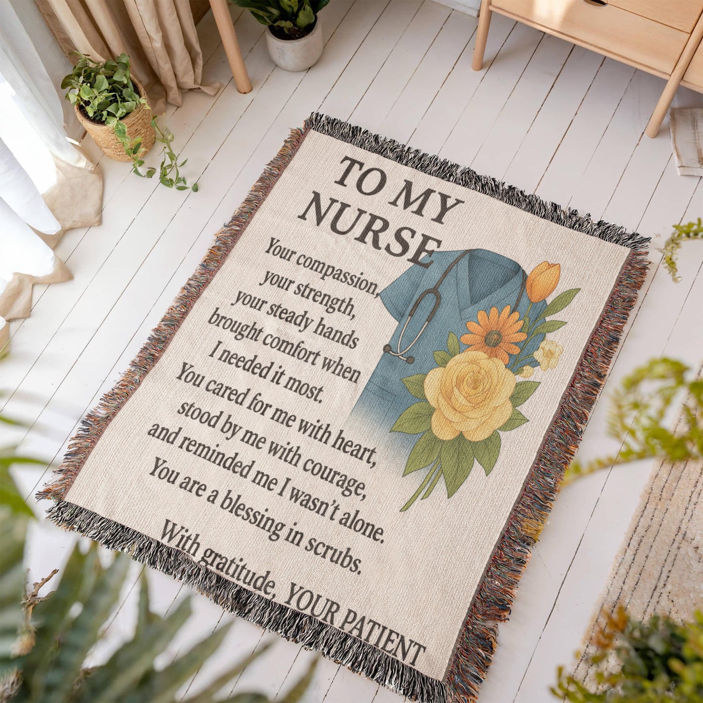 TO My Nurse Heirloom Photo Woven Blanket! 💕