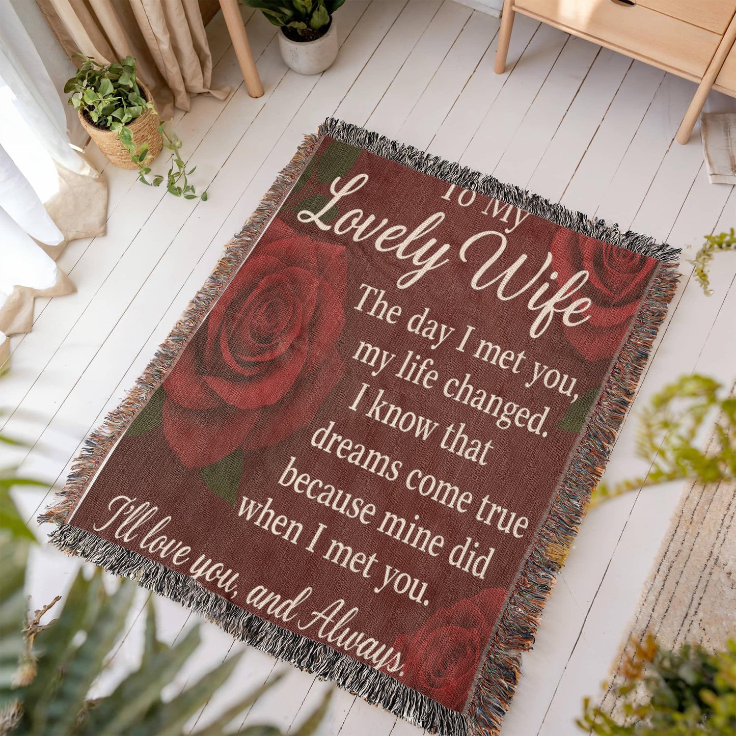 To My Lovely Wife-The Day I Met You-Heirloom Woven Blanket