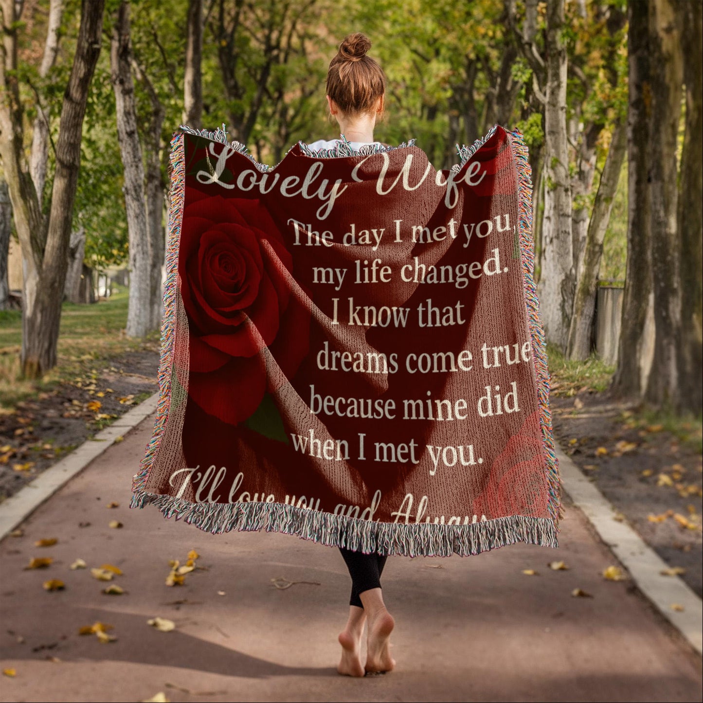 To My Lovely Wife-The Day I Met You-Heirloom Woven Blanket