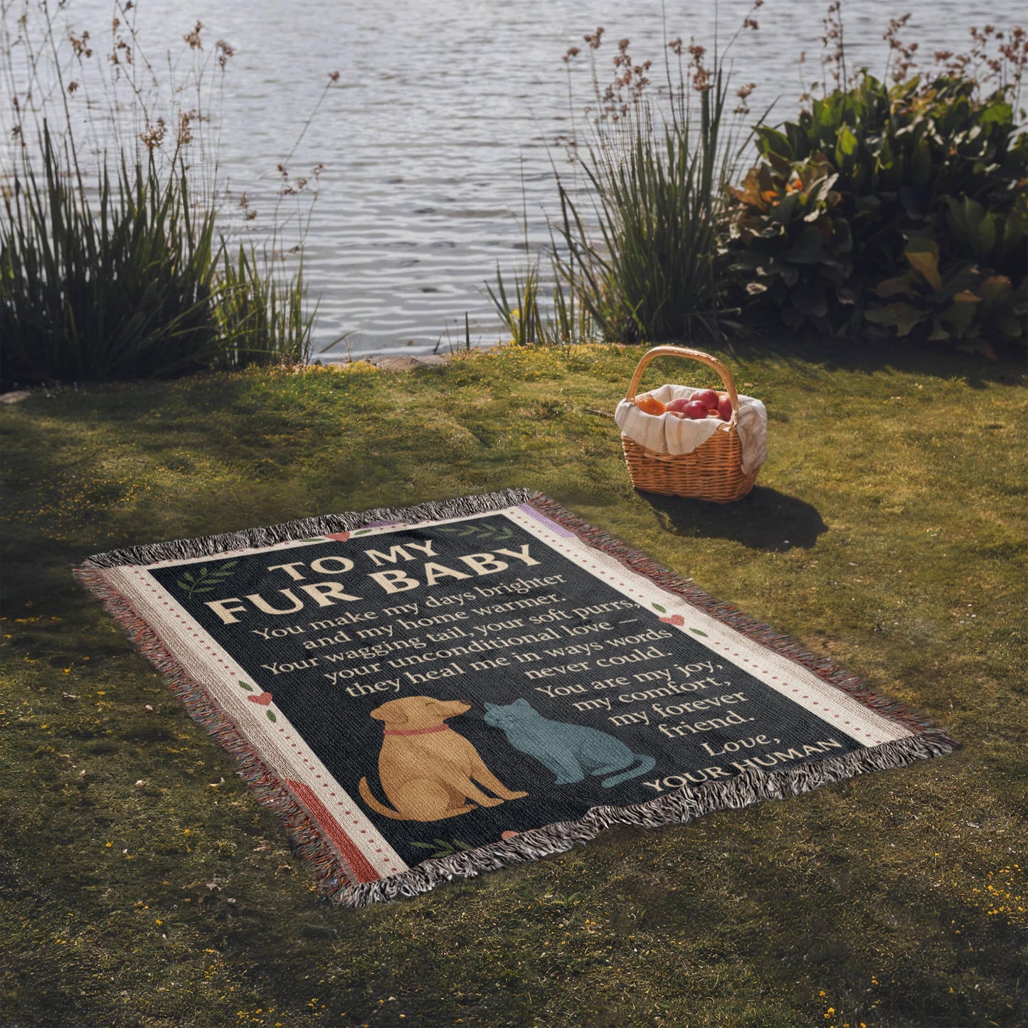 To My Fur Babys-Love Your Human-Heirloom Photo Woven Blanket 💕