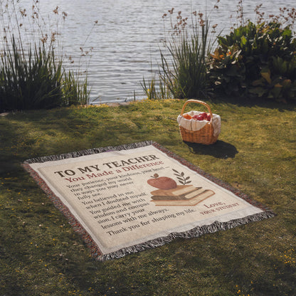 To My Teacher-Heirloom Photo Woven Blanket