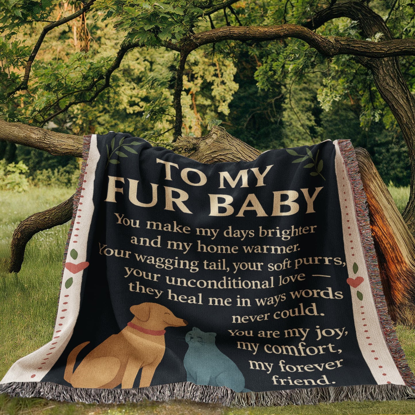 To My Fur Babys-Love Your Human-Heirloom Photo Woven Blanket 💕